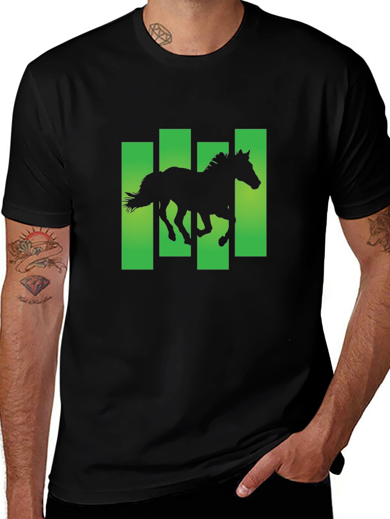 Horse Silhouette Graphic Print T-Shirt
