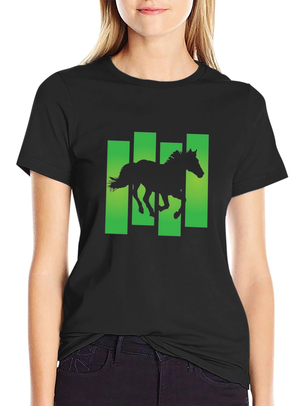 Horse Silhouette Graphic Print T-Shirt