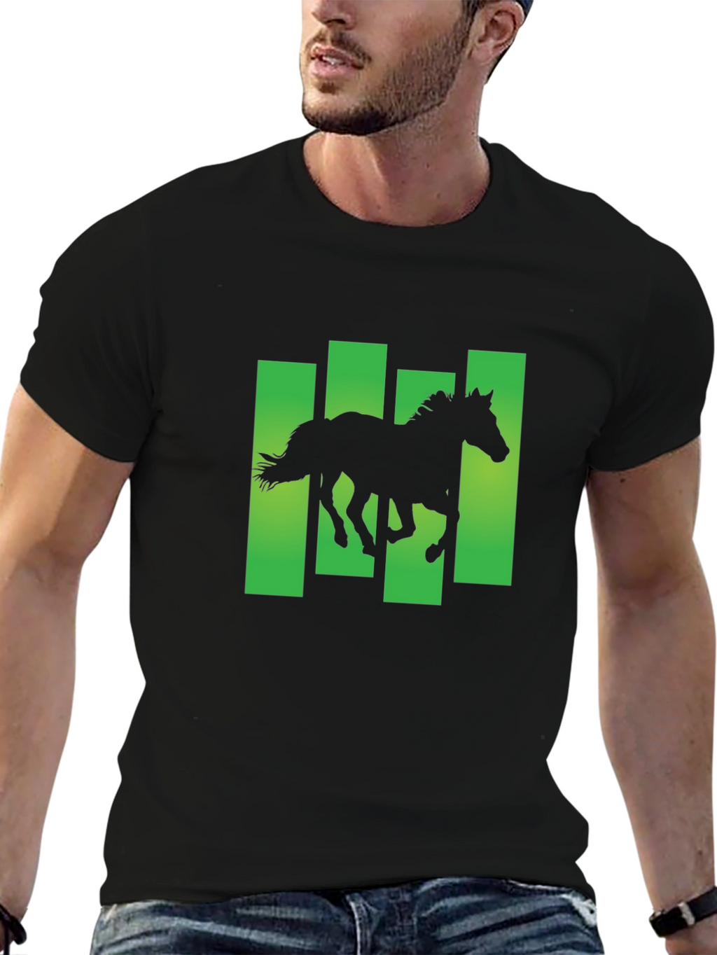 Horse Silhouette Graphic Print T-Shirt
