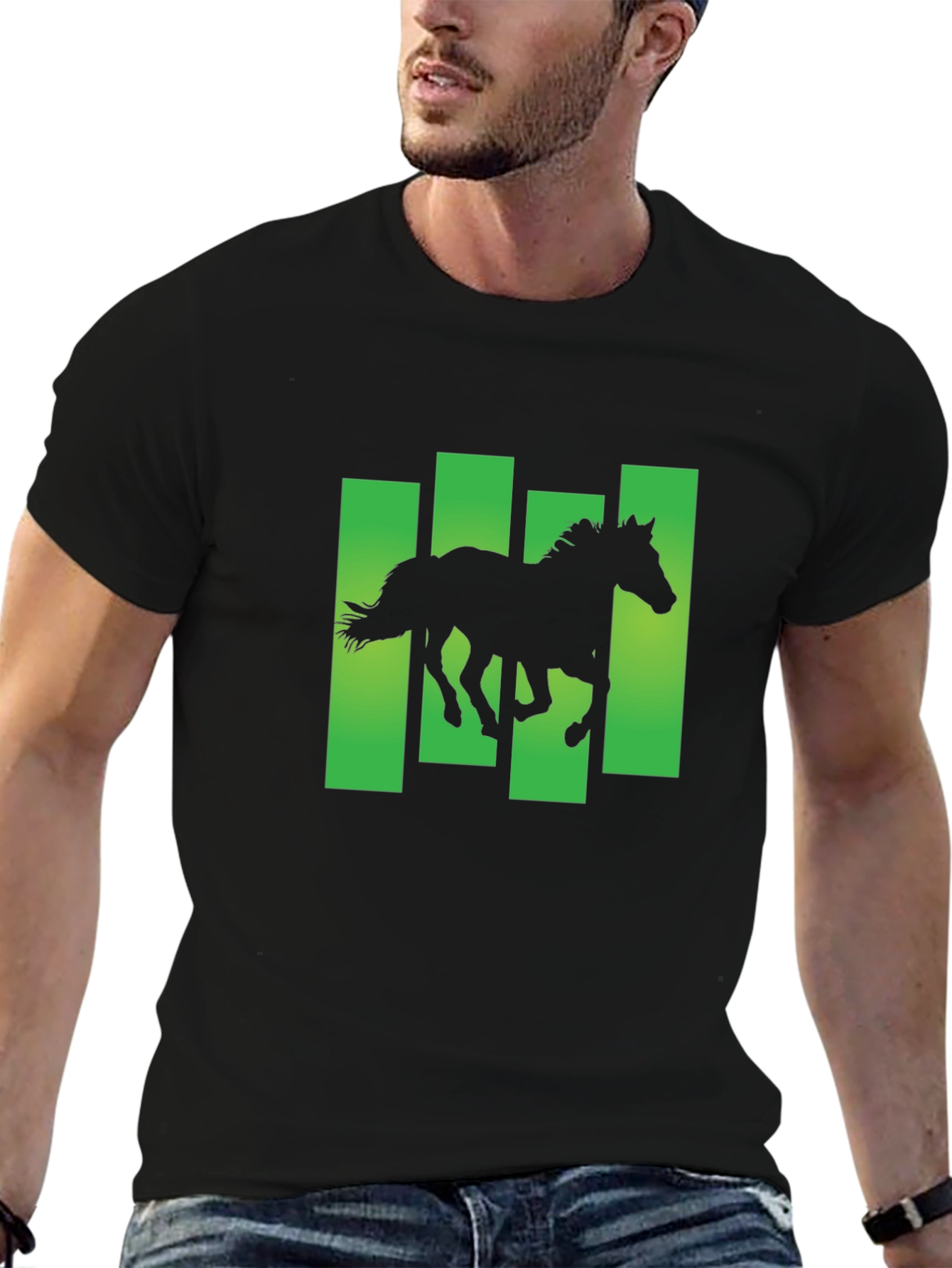 Horse Silhouette Graphic Print T-Shirt