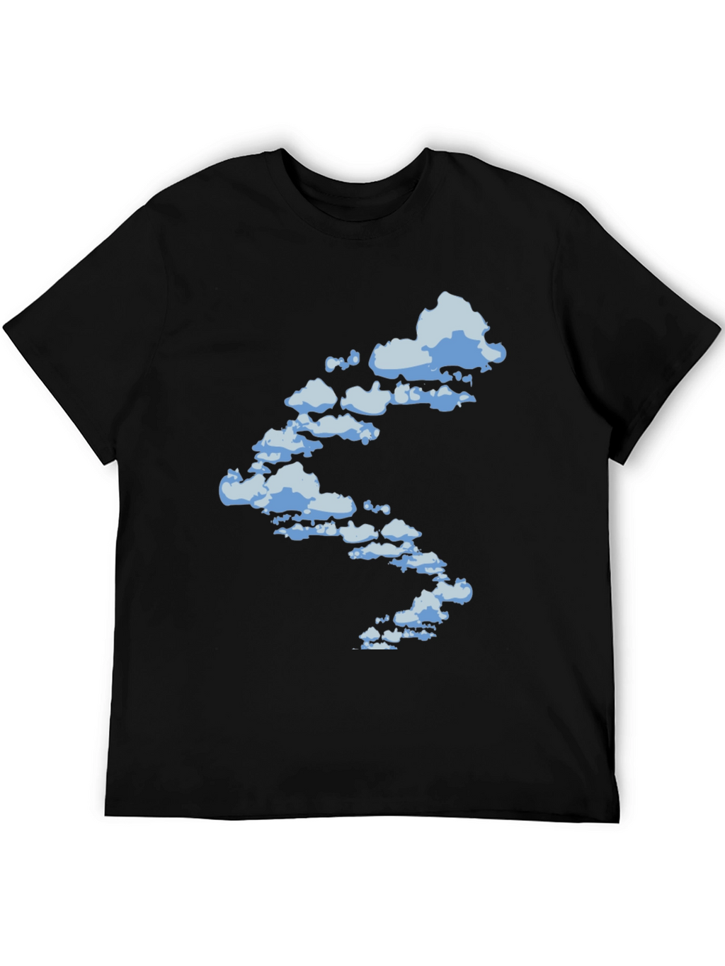 Cloud Print Black Cotton T-Shirt