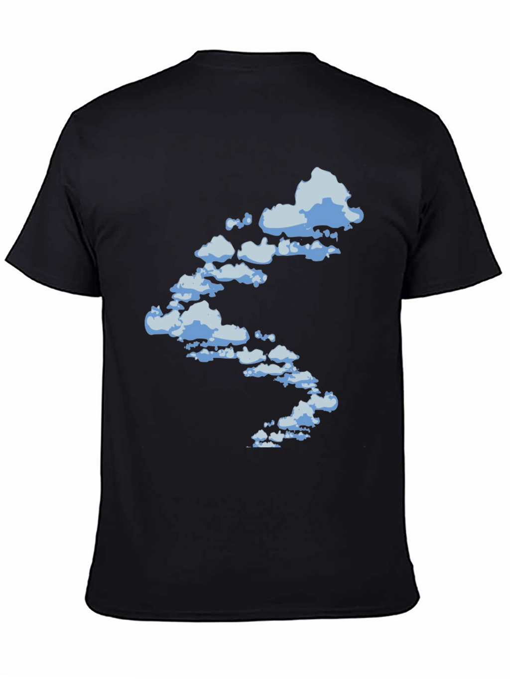 Cloud Print Black Cotton T-Shirt