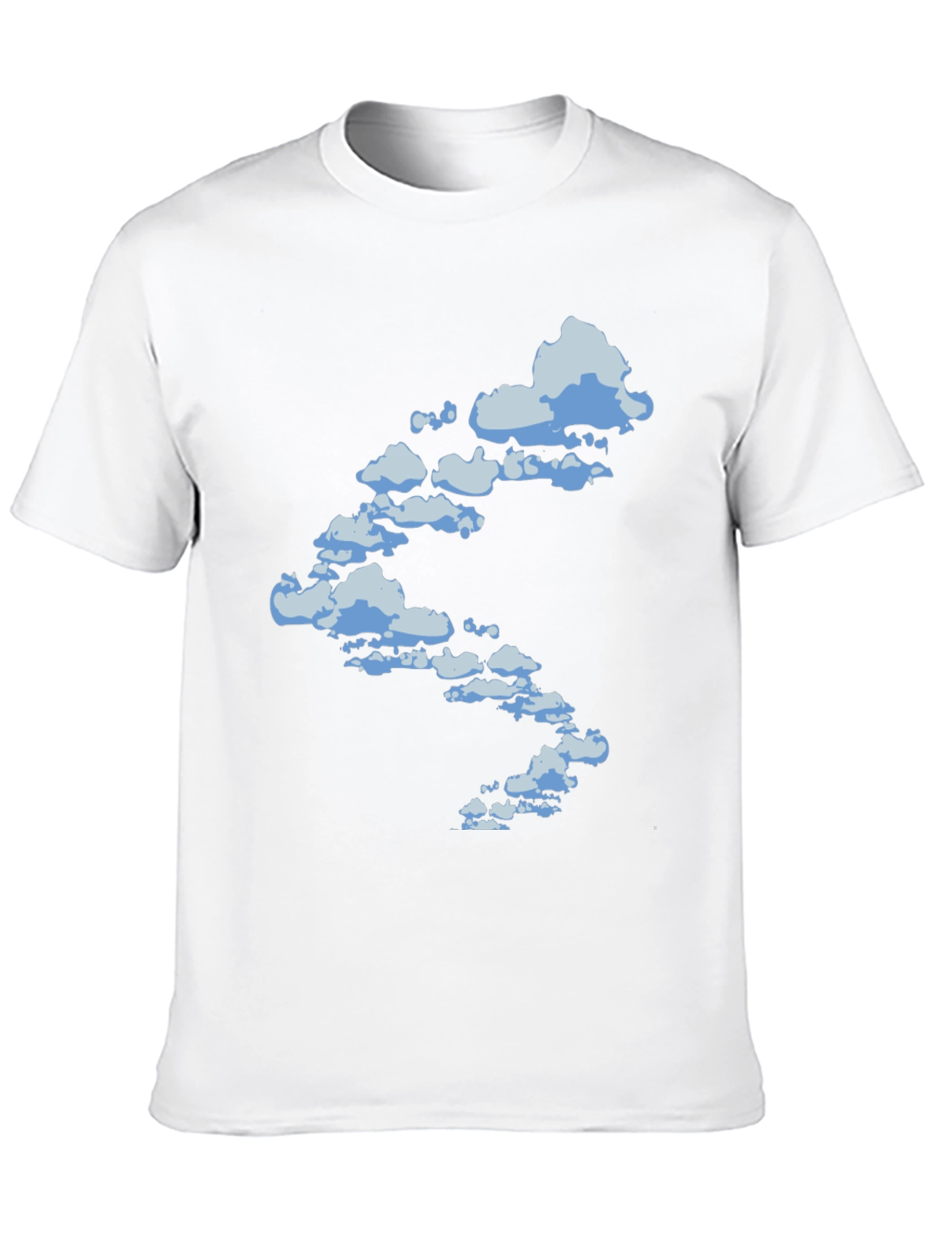 Cloud Print Black Cotton T-Shirt