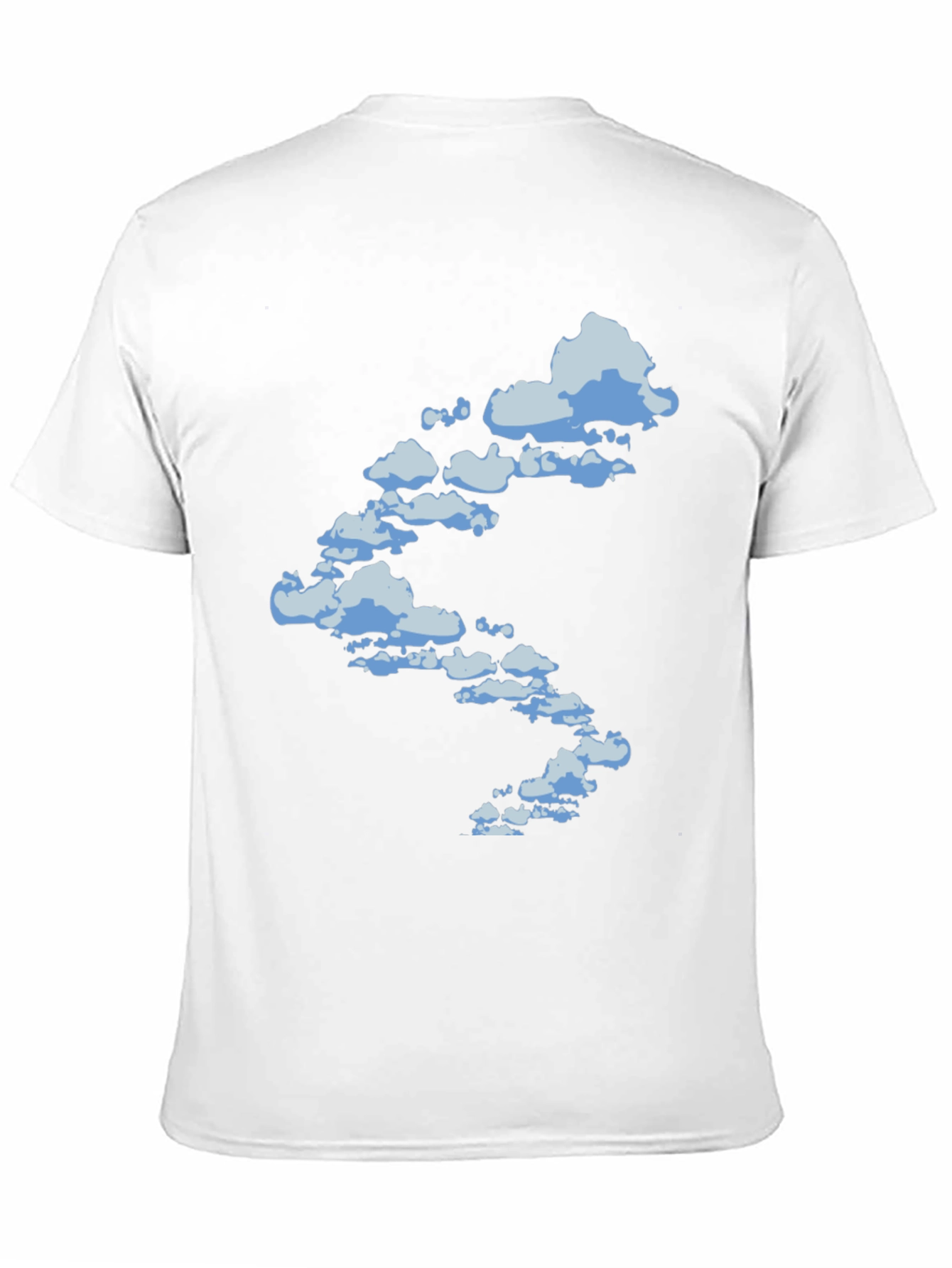 Cloud Print Black Cotton T-Shirt
