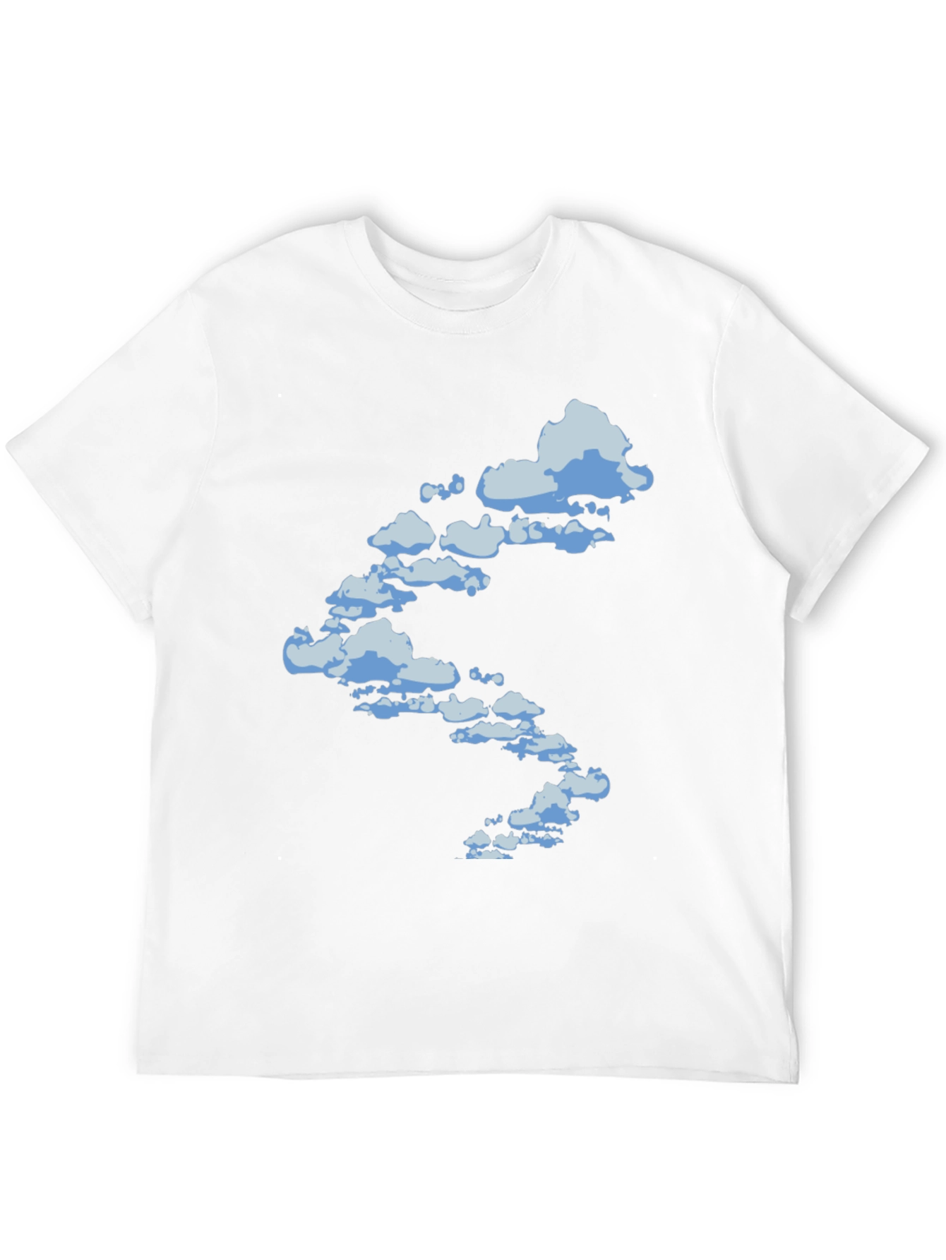 Cloud Print Black Cotton T-Shirt