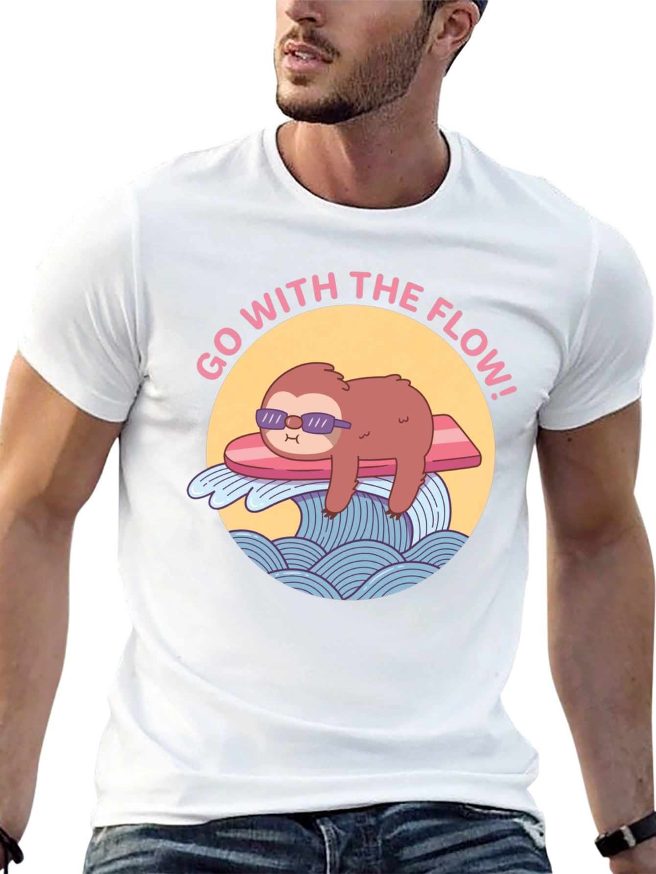 Go With The Flow Sloth Graphic Tee