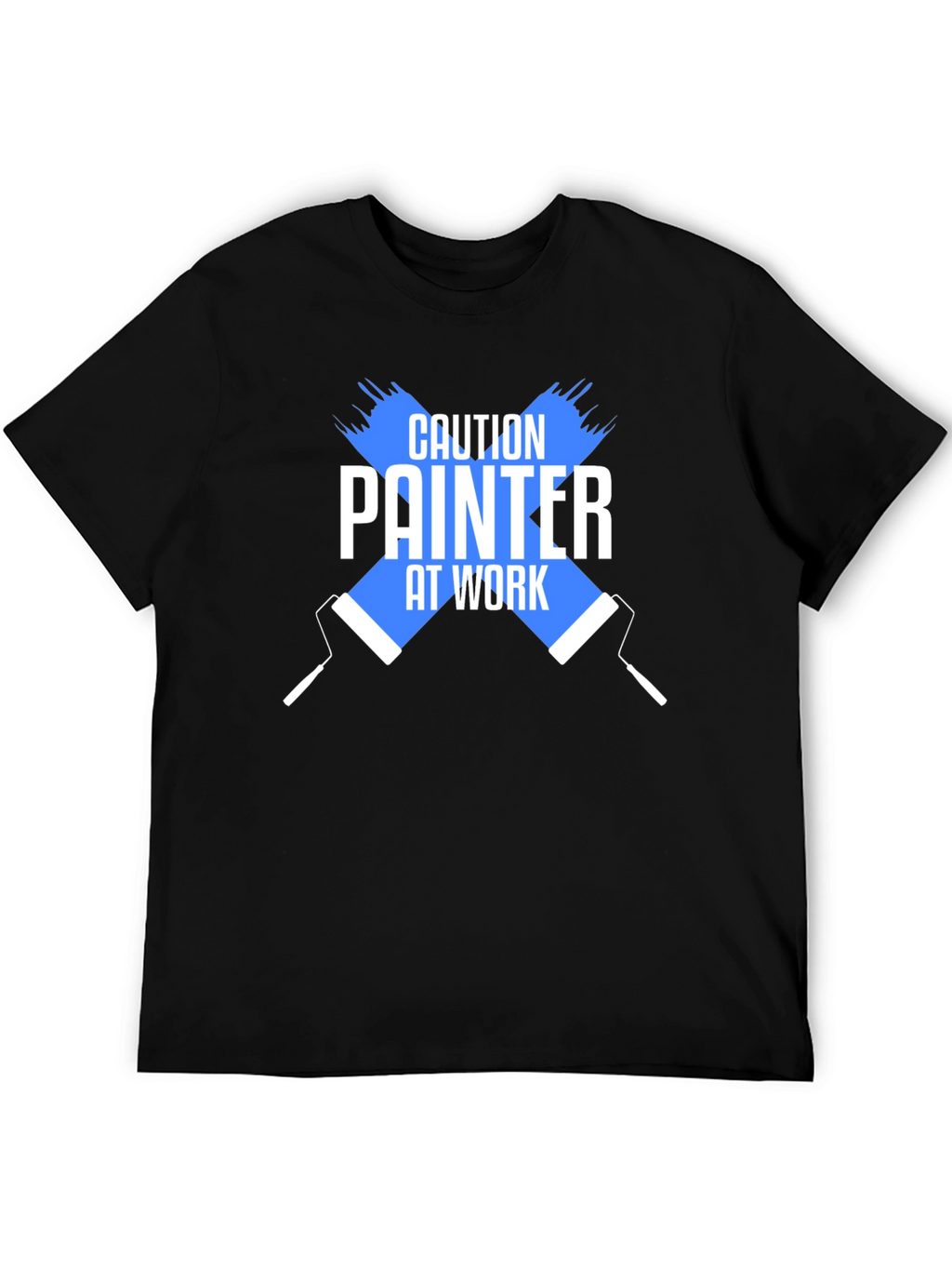 Caution Painter At Work Black T-Shirt