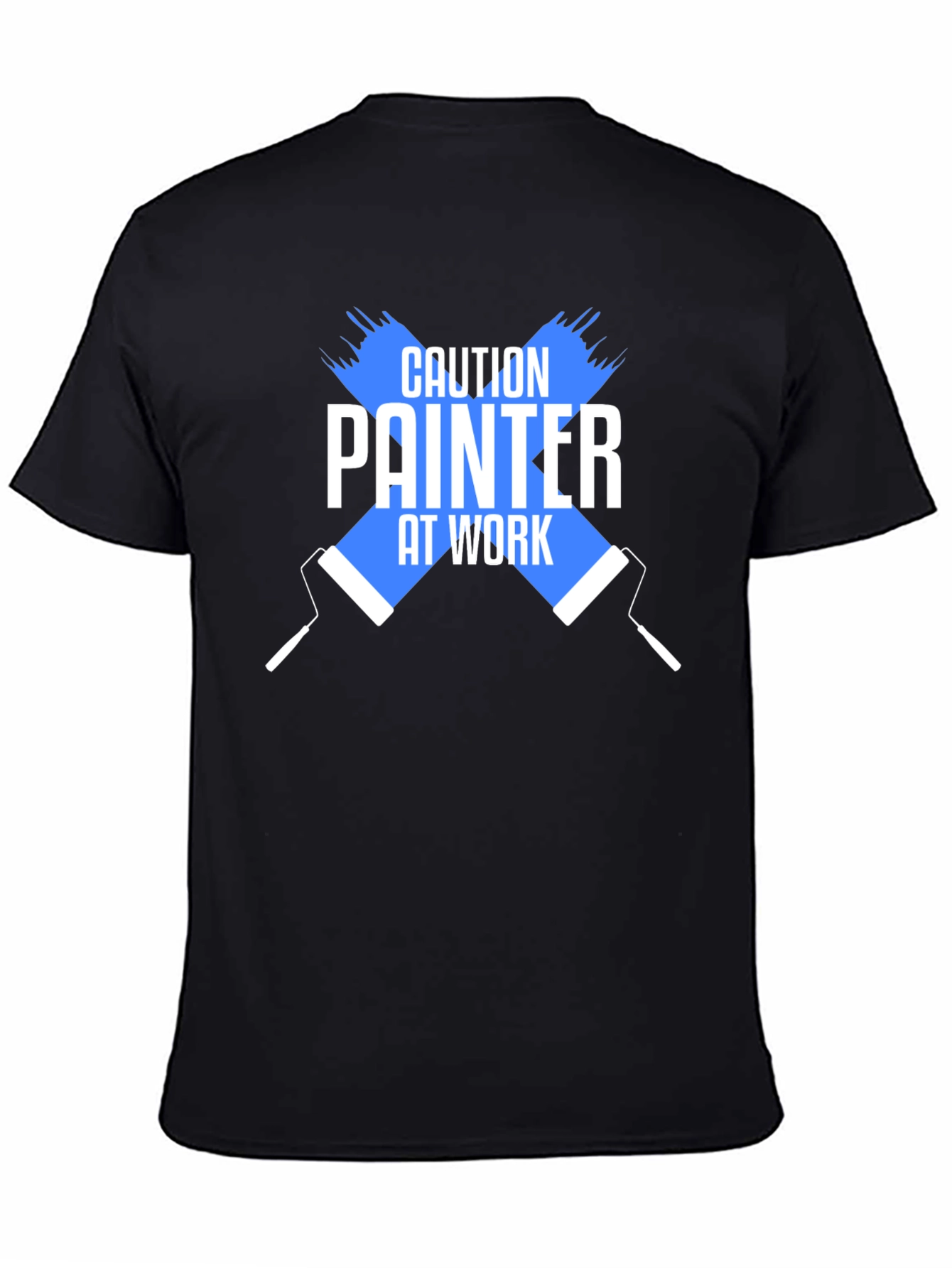 Caution Painter At Work Black T-Shirt