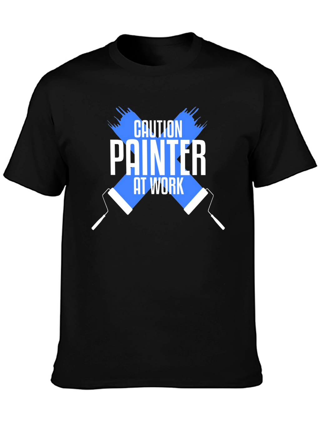 Caution Painter At Work Black T-Shirt