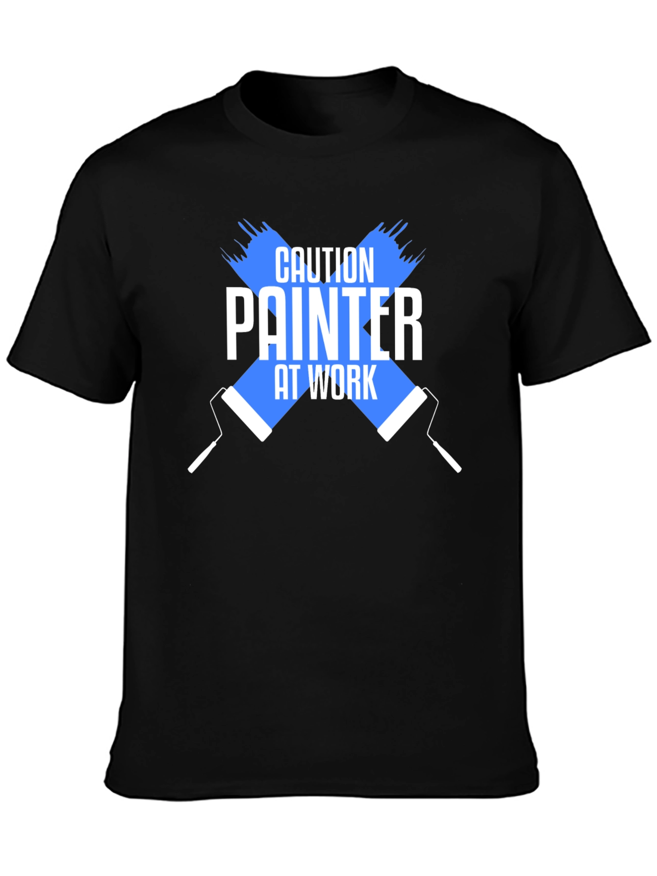 Caution Painter At Work Black T-Shirt