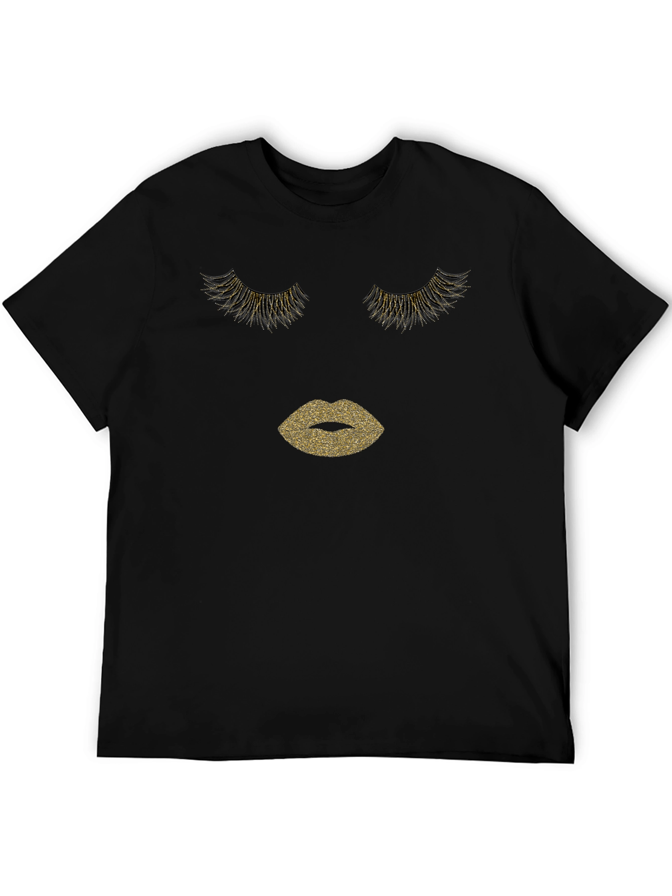 Glamorous Lashes & Lips Graphic Tee - Black
