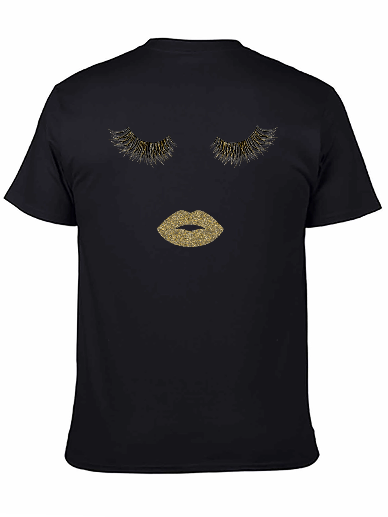 Glamorous Lashes & Lips Graphic Tee - Black