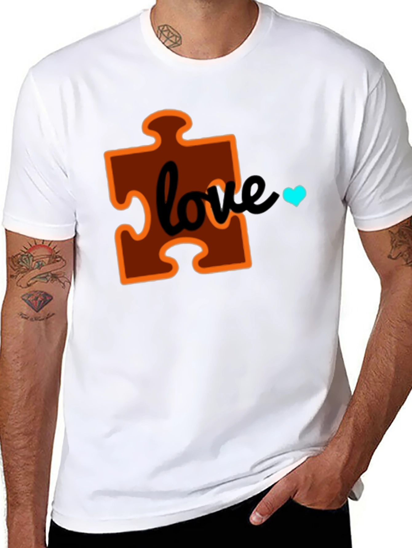 Autism Awareness Puzzle Piece Love T-Shirt