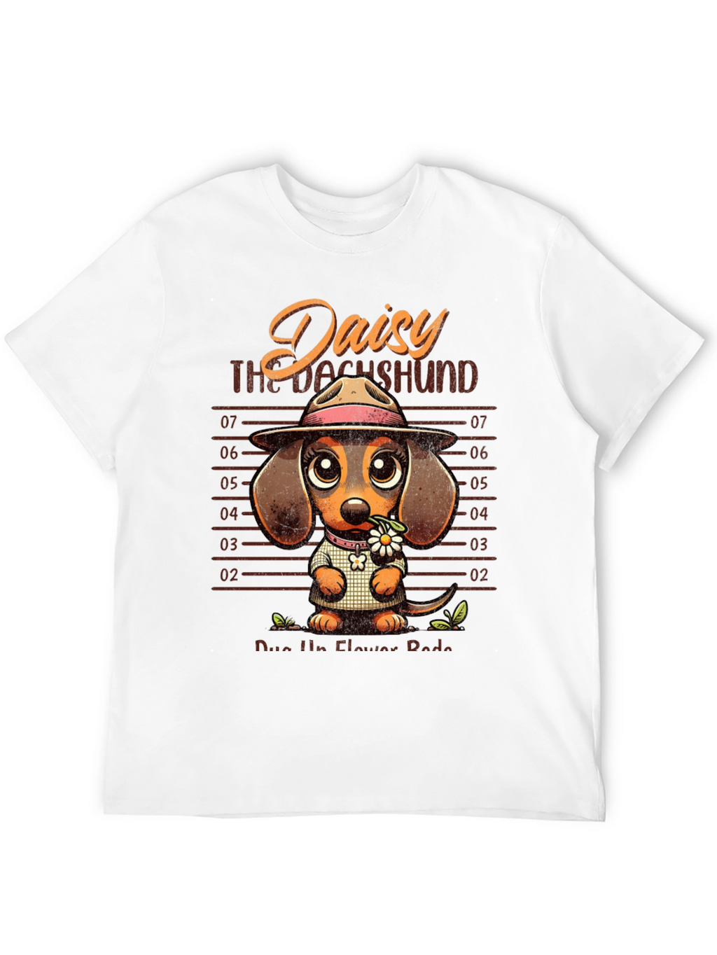 Dachshund Daisy Mugshot Graphic T-Shirt