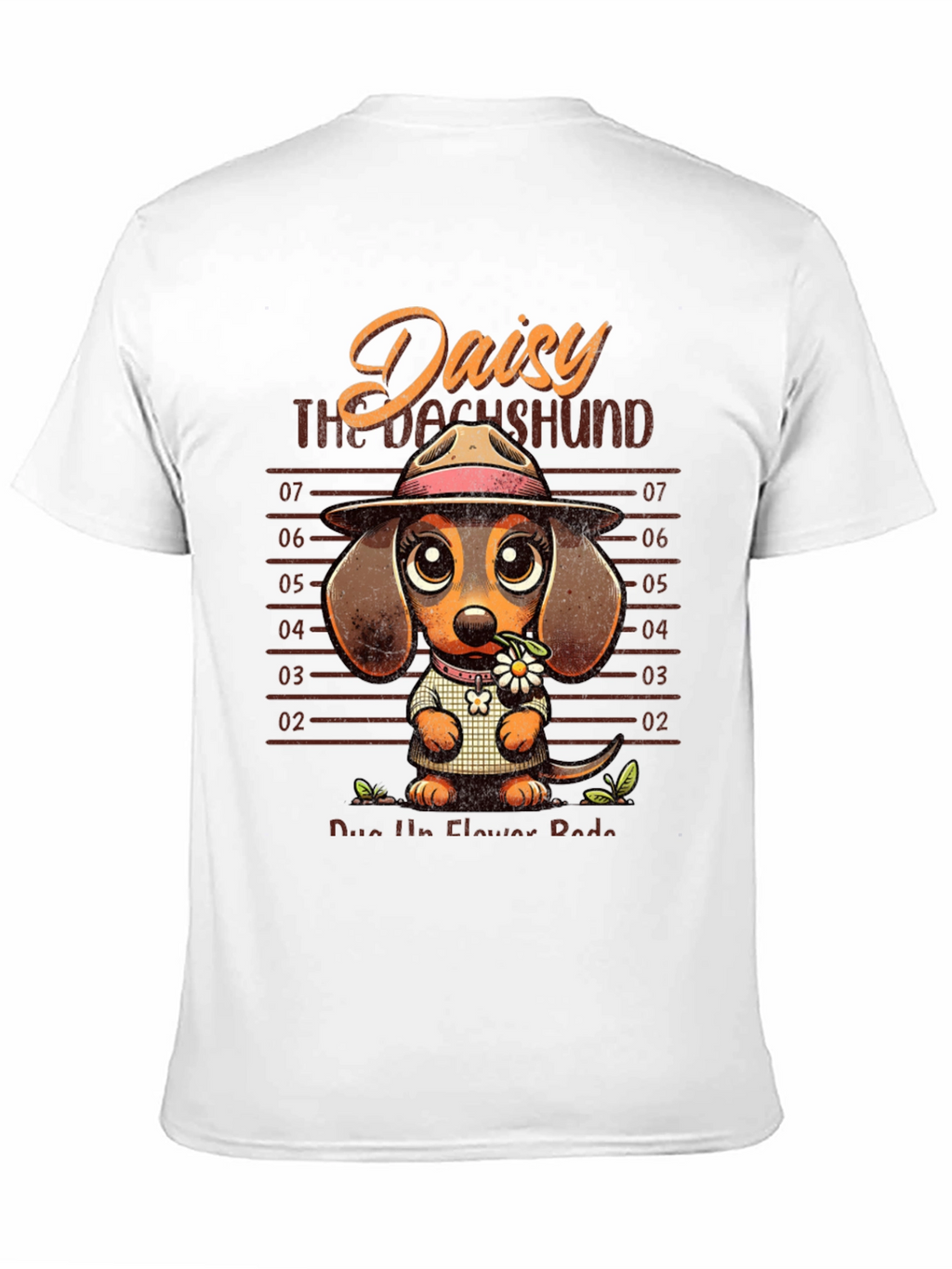 Dachshund Daisy Mugshot Graphic T-Shirt