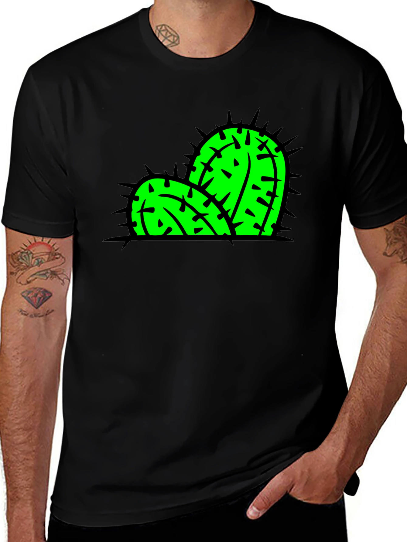 Cactus Graphic Print T-Shirt - Bold Black Tee