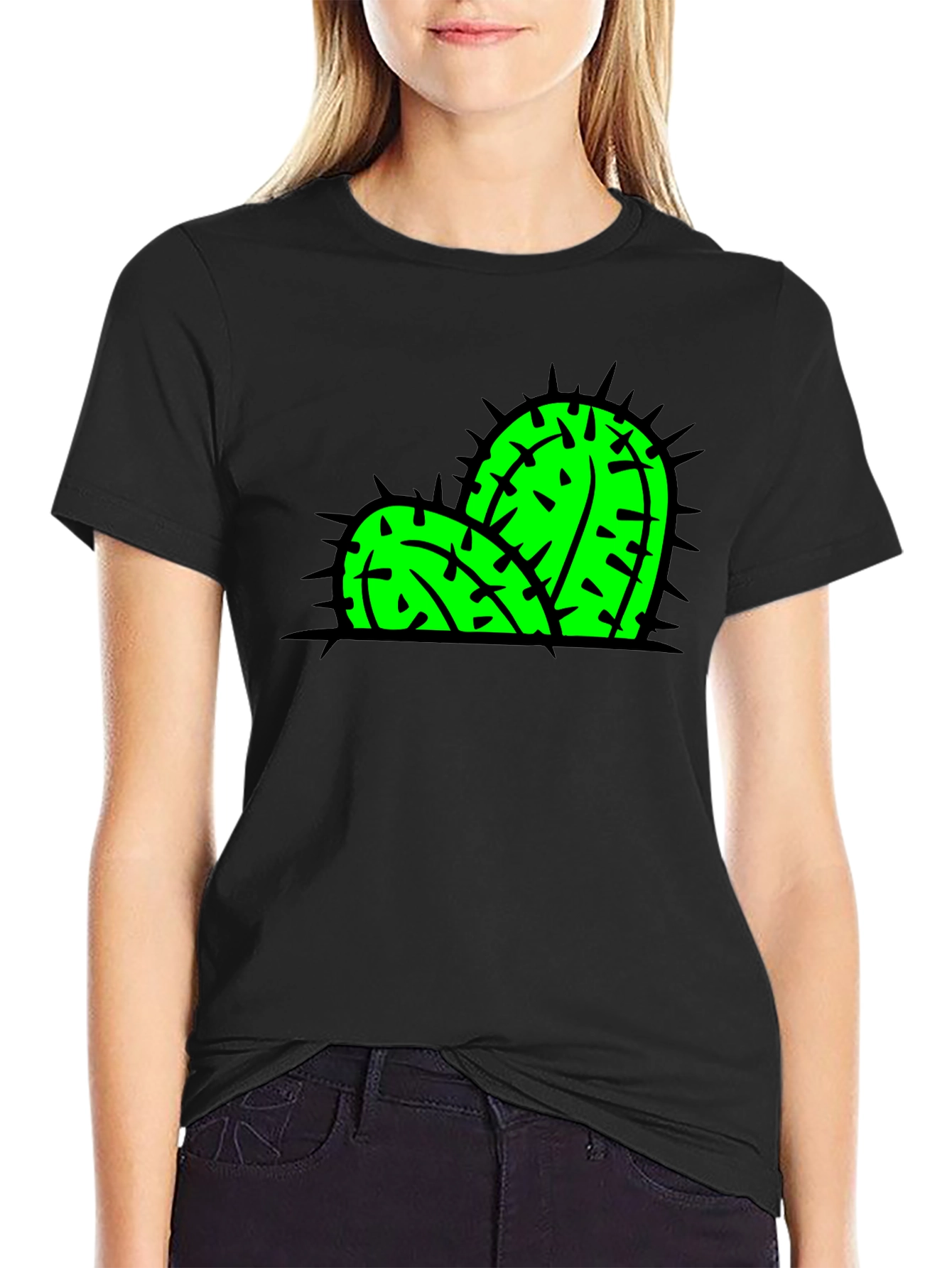 Cactus Graphic Print T-Shirt - Bold Black Tee