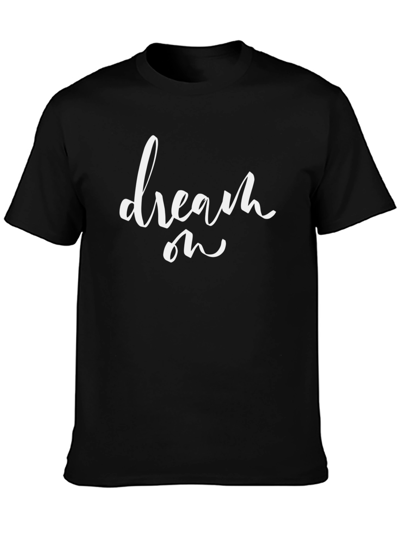 Dream On Black Cotton T-Shirt for Men