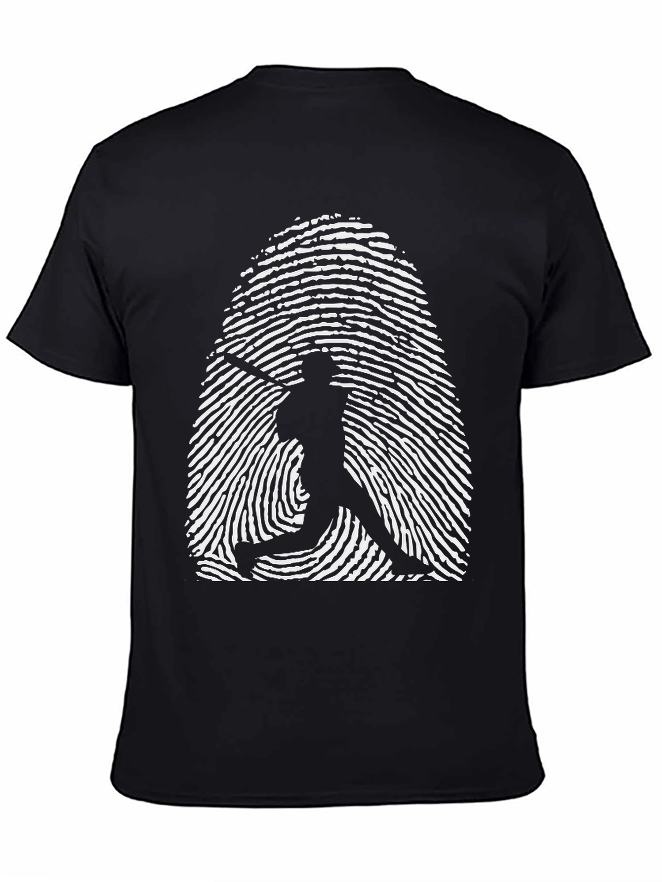 Baseball Fingerprint Graphic Tee - Black