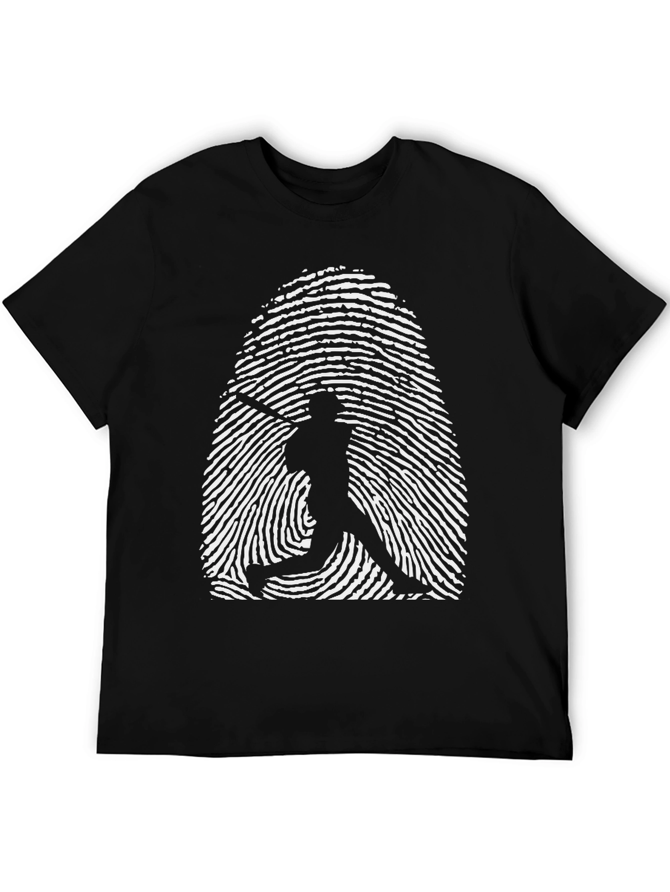 Baseball Fingerprint Graphic Tee - Black
