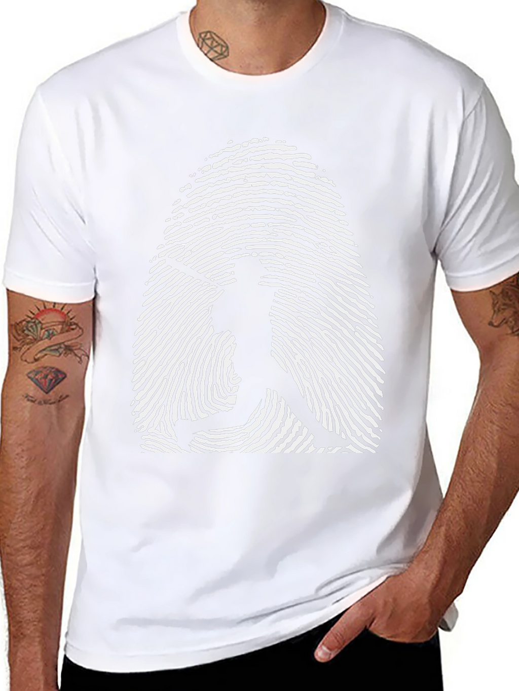 Baseball Fingerprint Graphic Tee - Black
