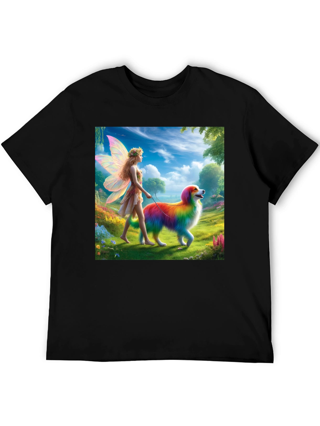 Fairy & Rainbow Dog Graphic Tee