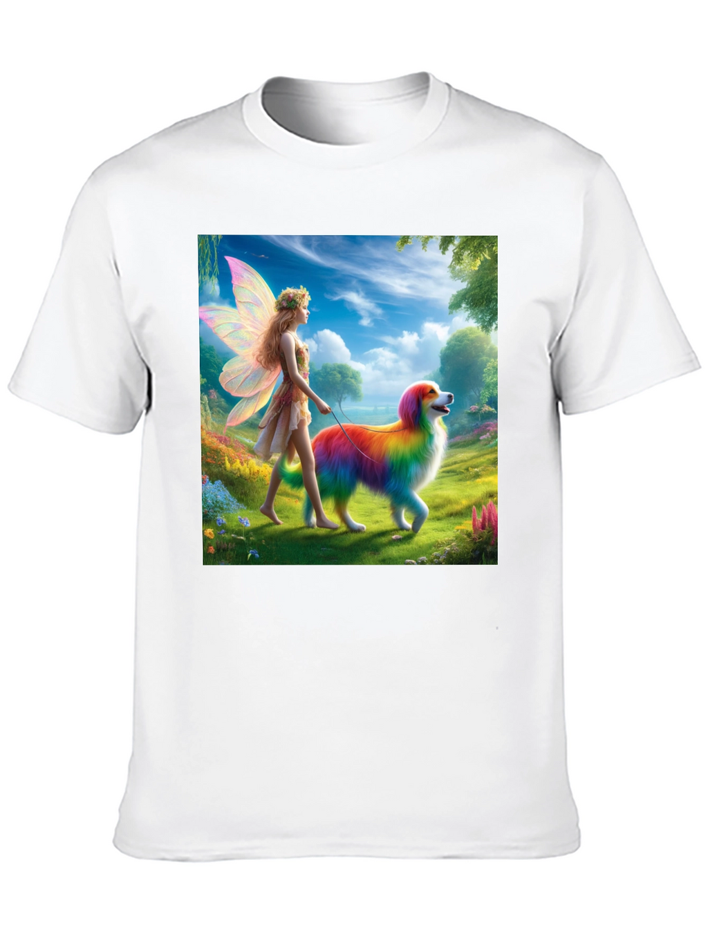 Fairy & Rainbow Dog Graphic Tee