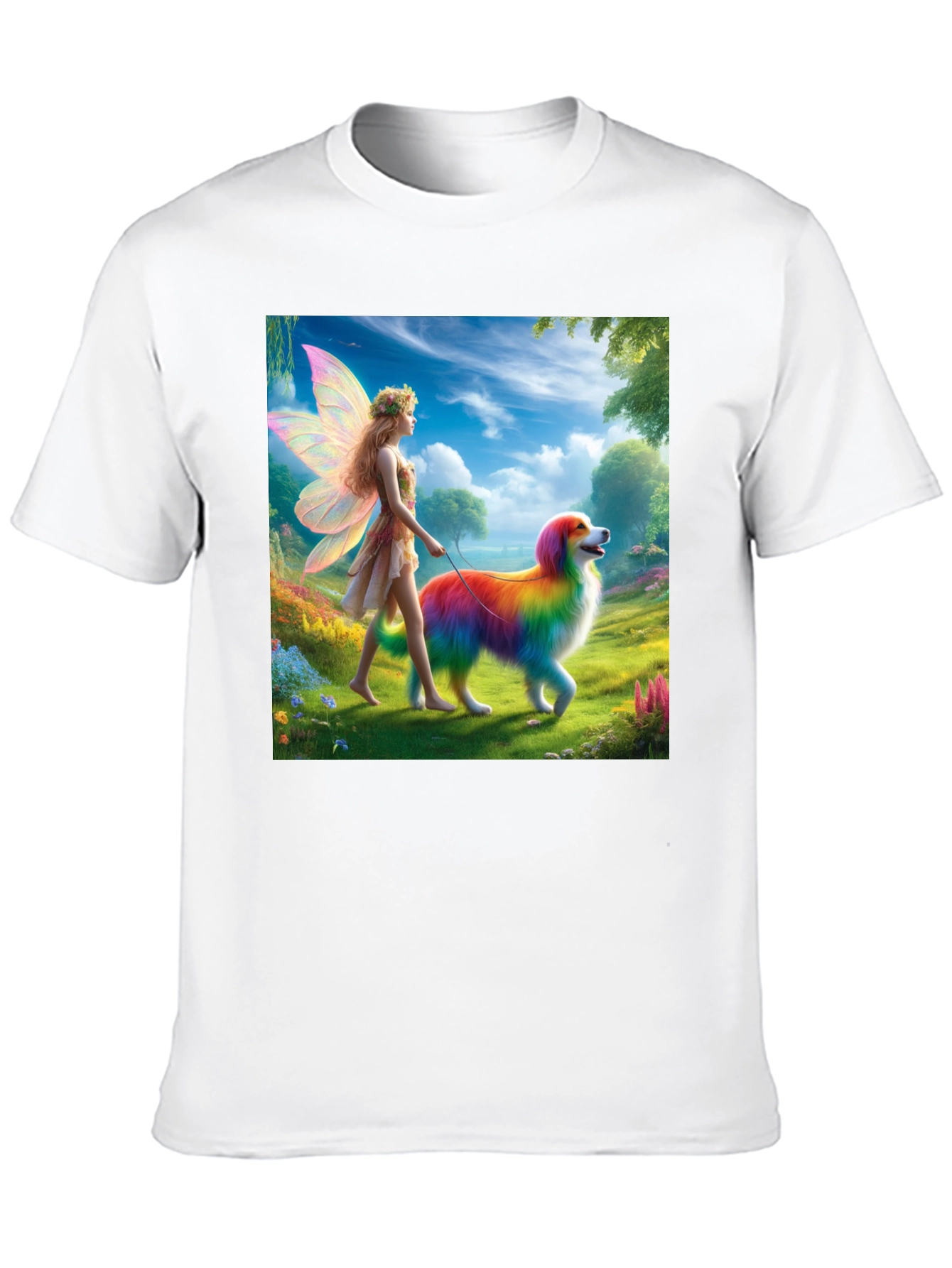 Fairy & Rainbow Dog Graphic Tee