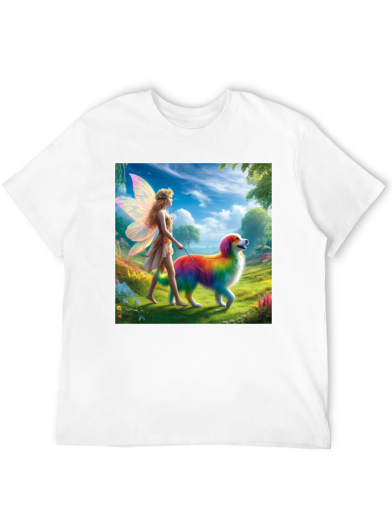 Fairy & Rainbow Dog Graphic Tee
