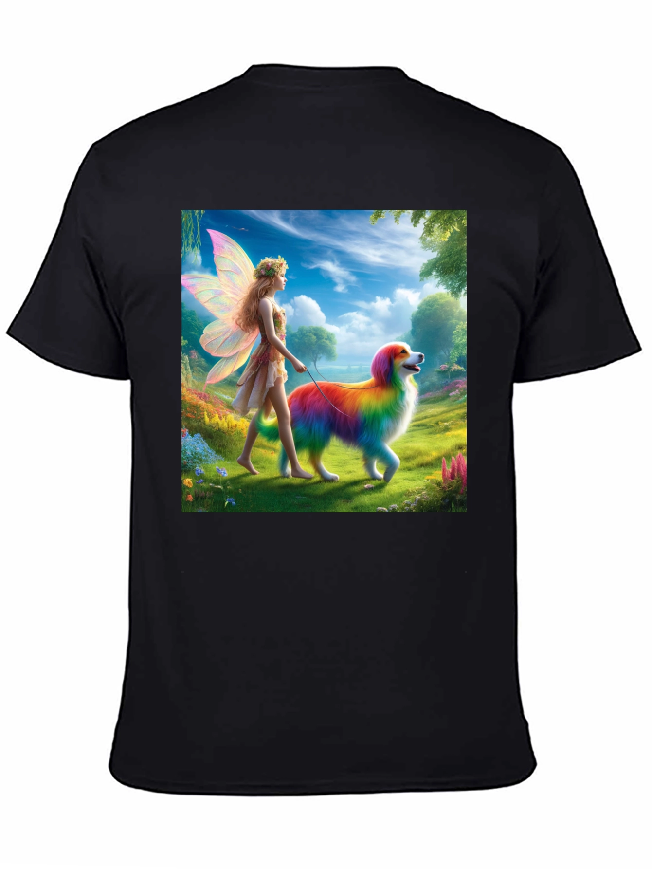 Fairy & Rainbow Dog Graphic Tee