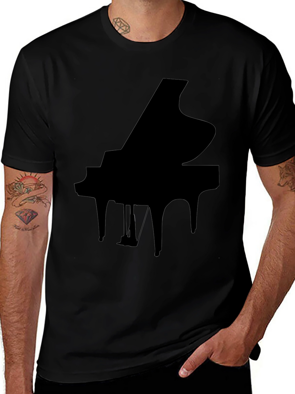 Grand Piano Graphic Tee - Black