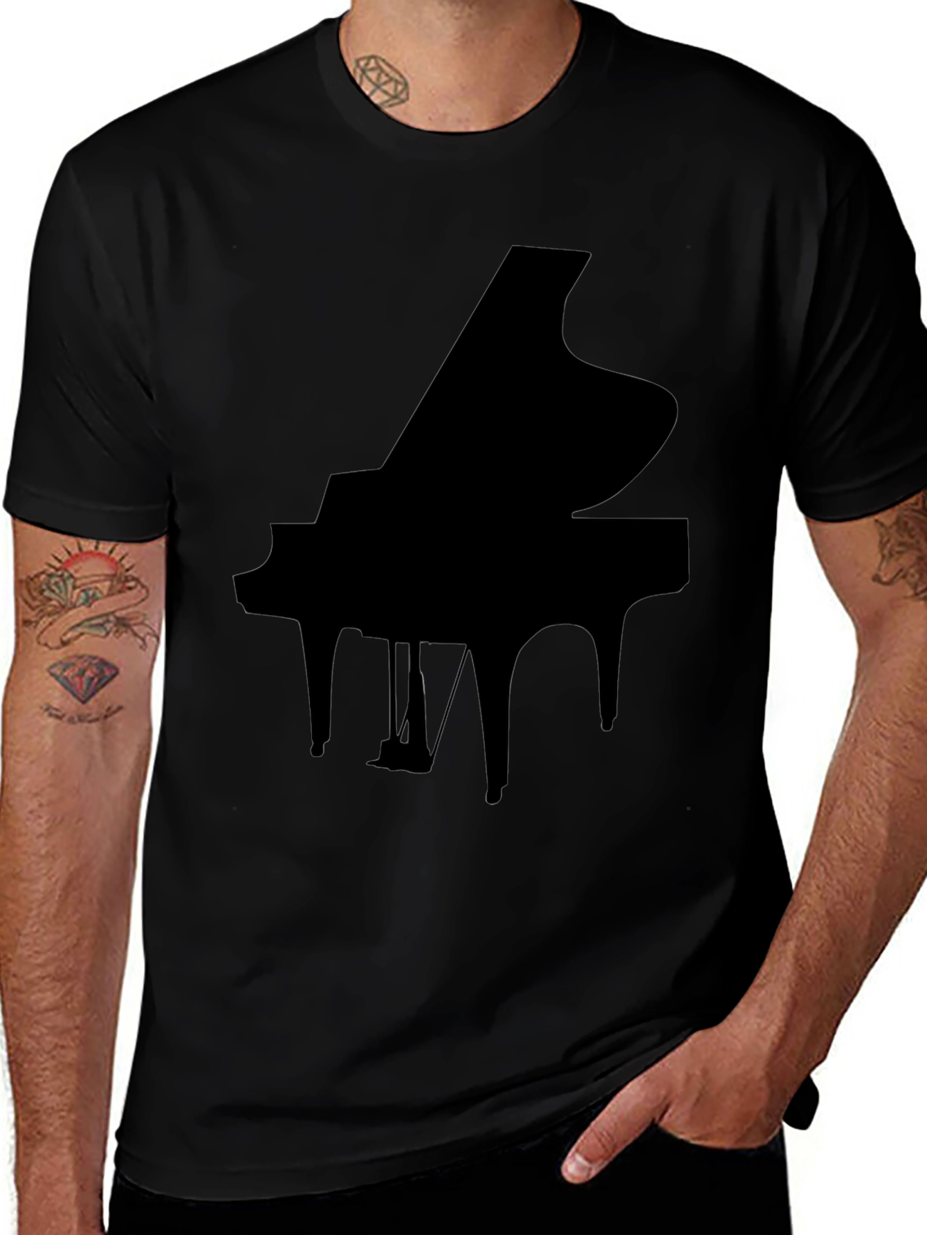 Grand Piano Graphic Tee - Black