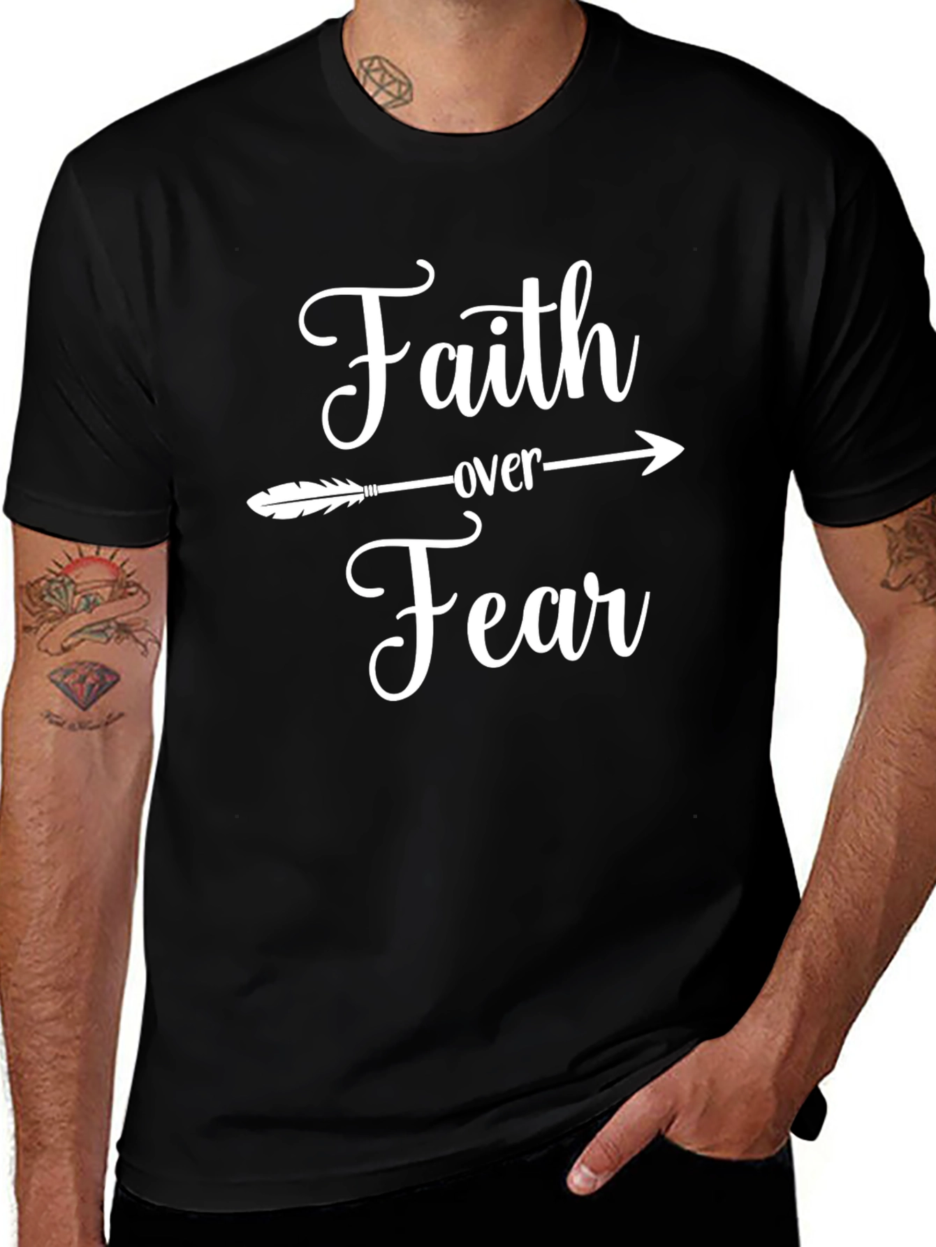 Faith Over Fear Graphic Tee - Inspirational Design