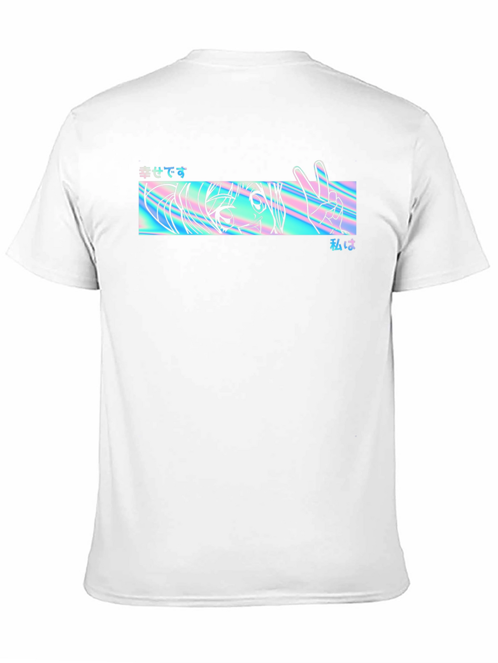 Anime Holographic Graphic Tee - Black