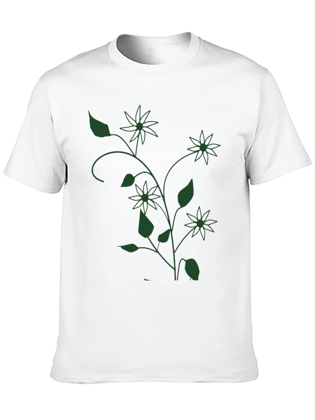 Floral Vine Graphic Black T-Shirt