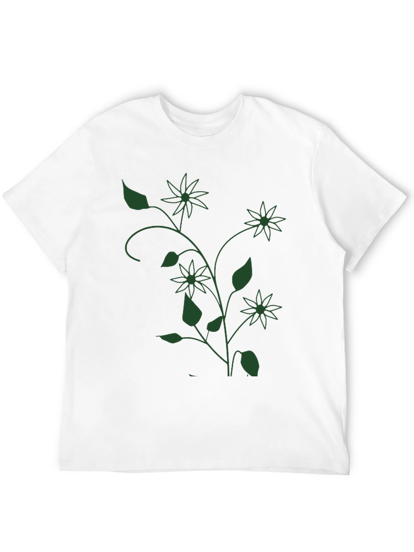Floral Vine Graphic Black T-Shirt