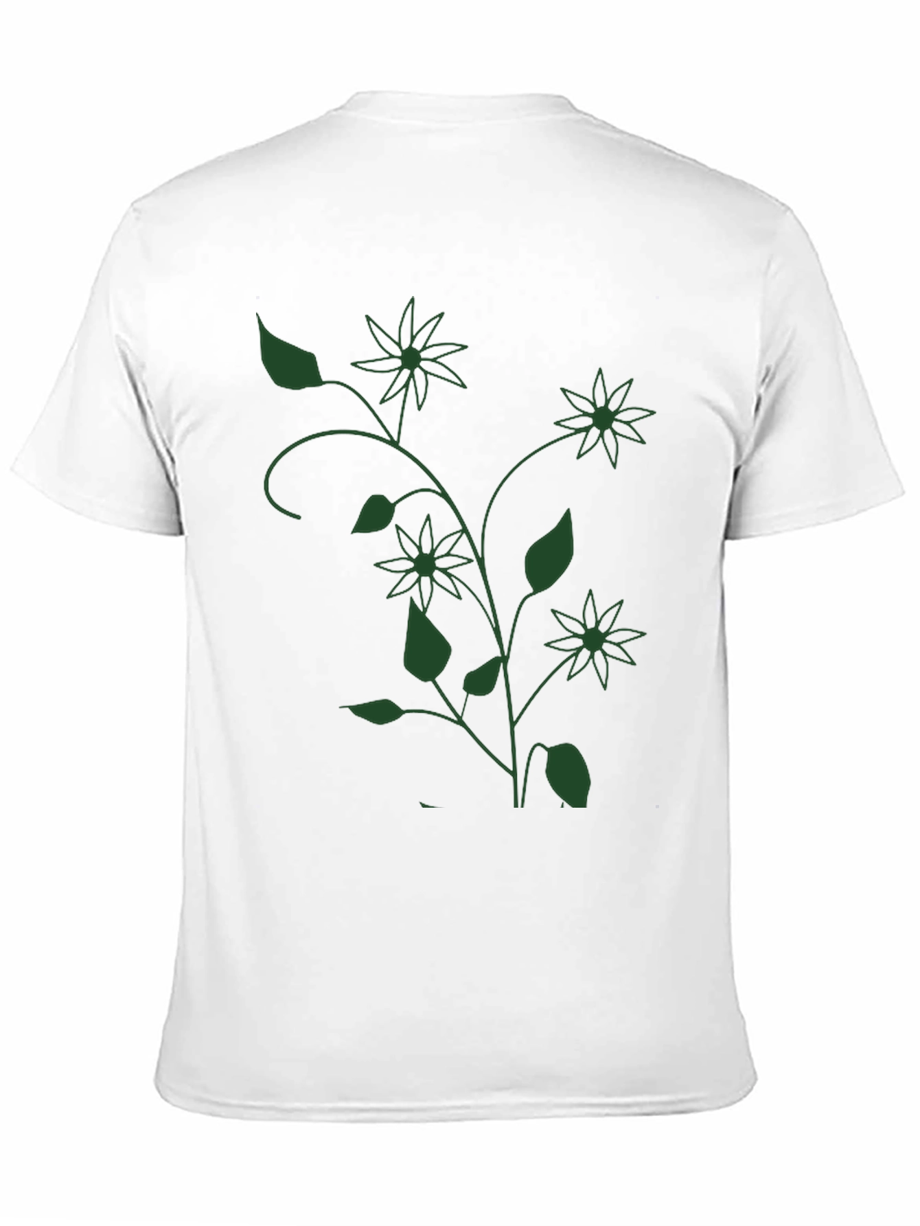 Floral Vine Graphic Black T-Shirt