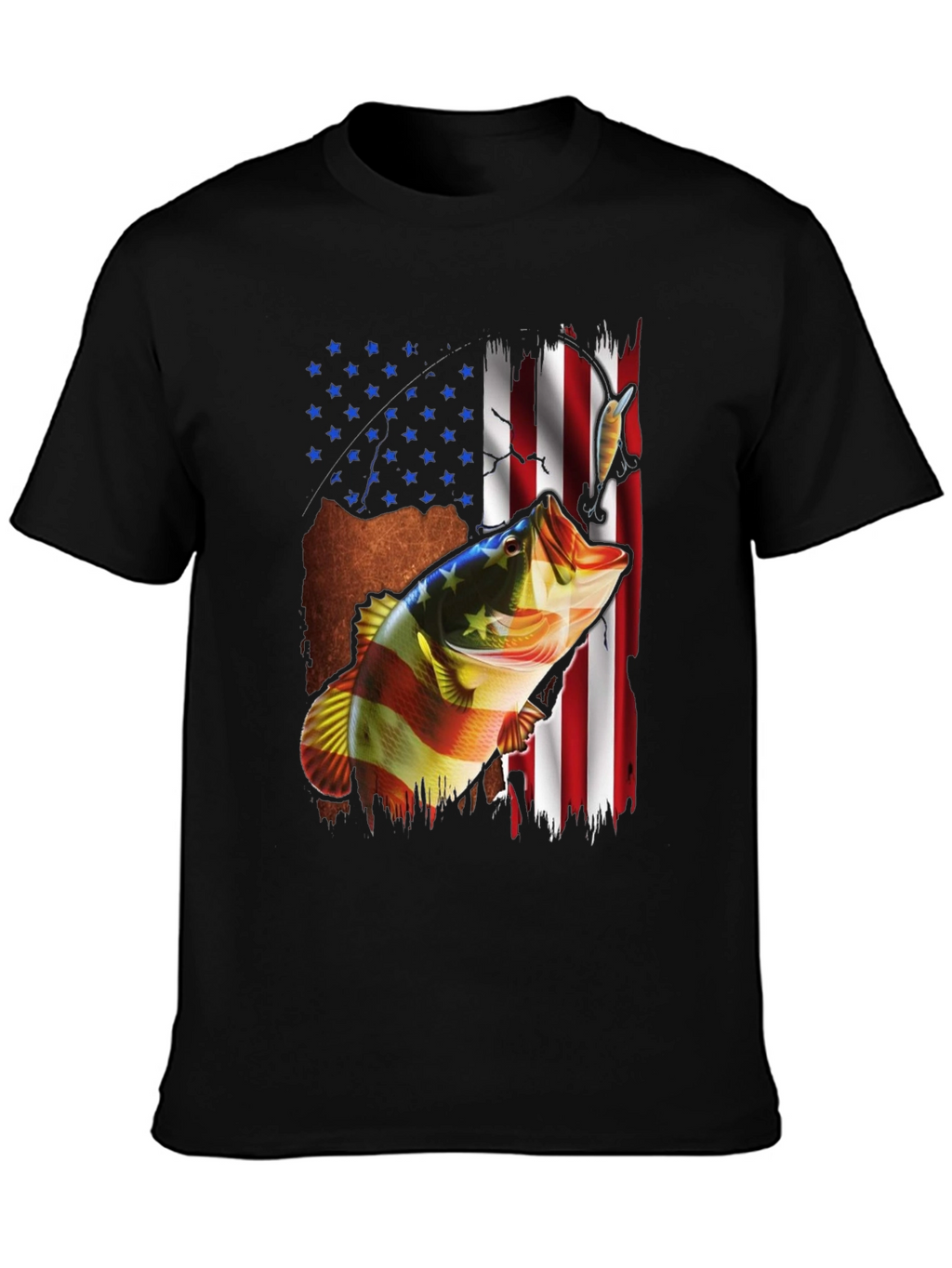 American Flag Fish Graphic Tee