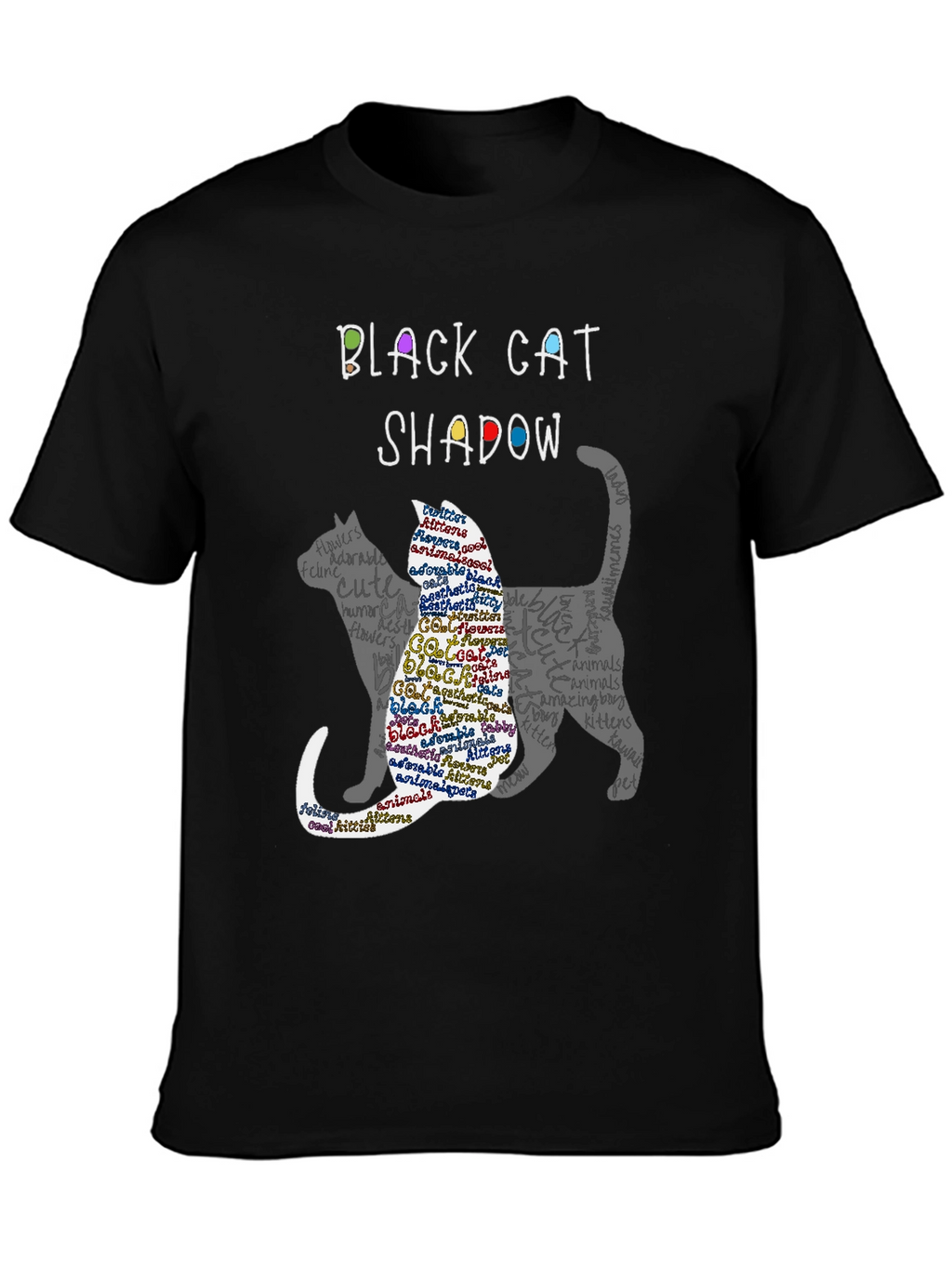 Black Cat Shadow Graphic T-Shirt