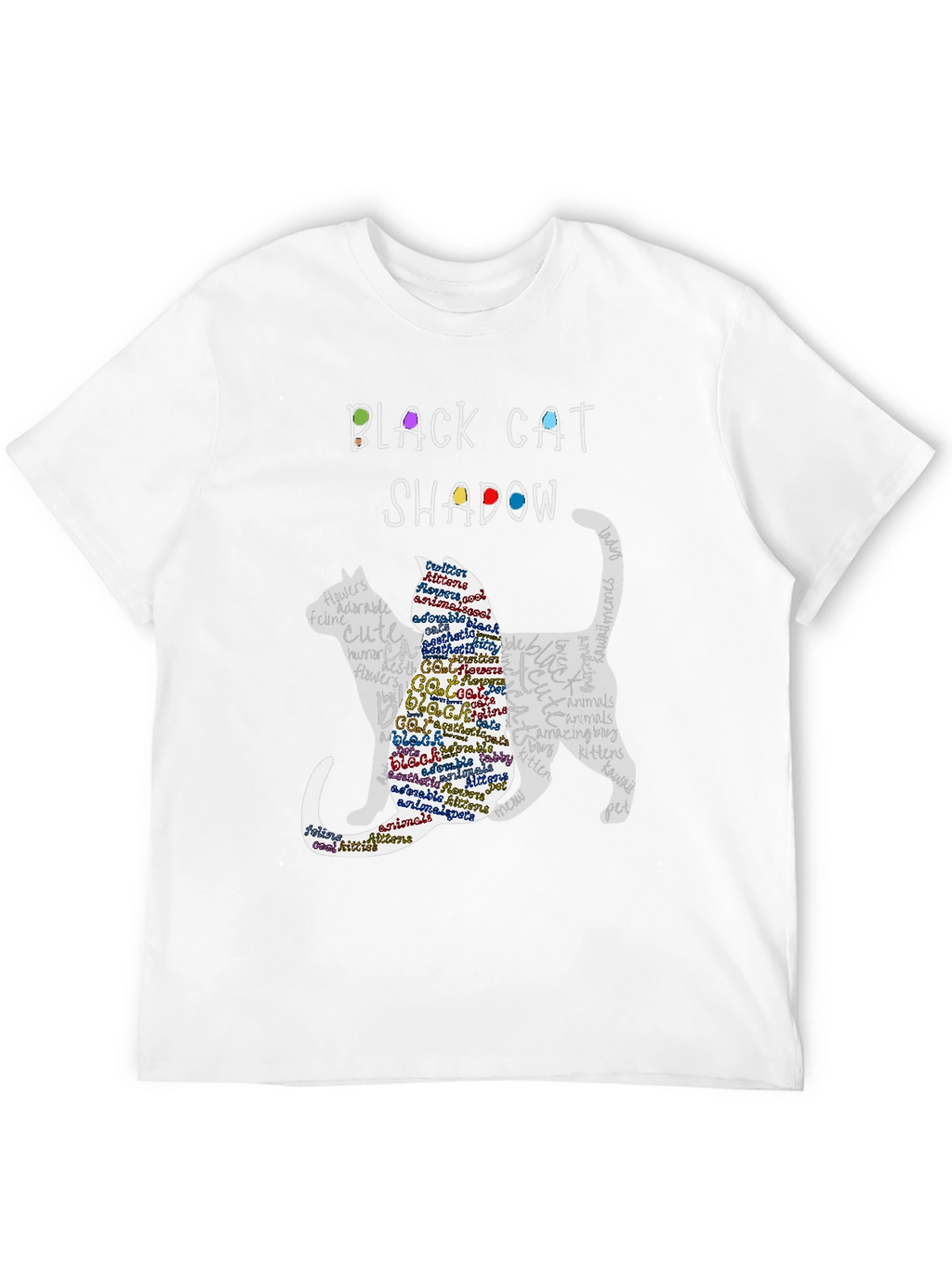 Black Cat Shadow Graphic T-Shirt