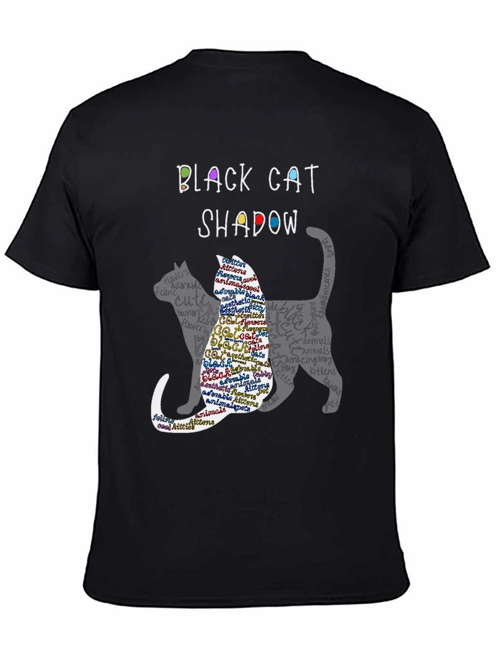 Black Cat Shadow Graphic T-Shirt