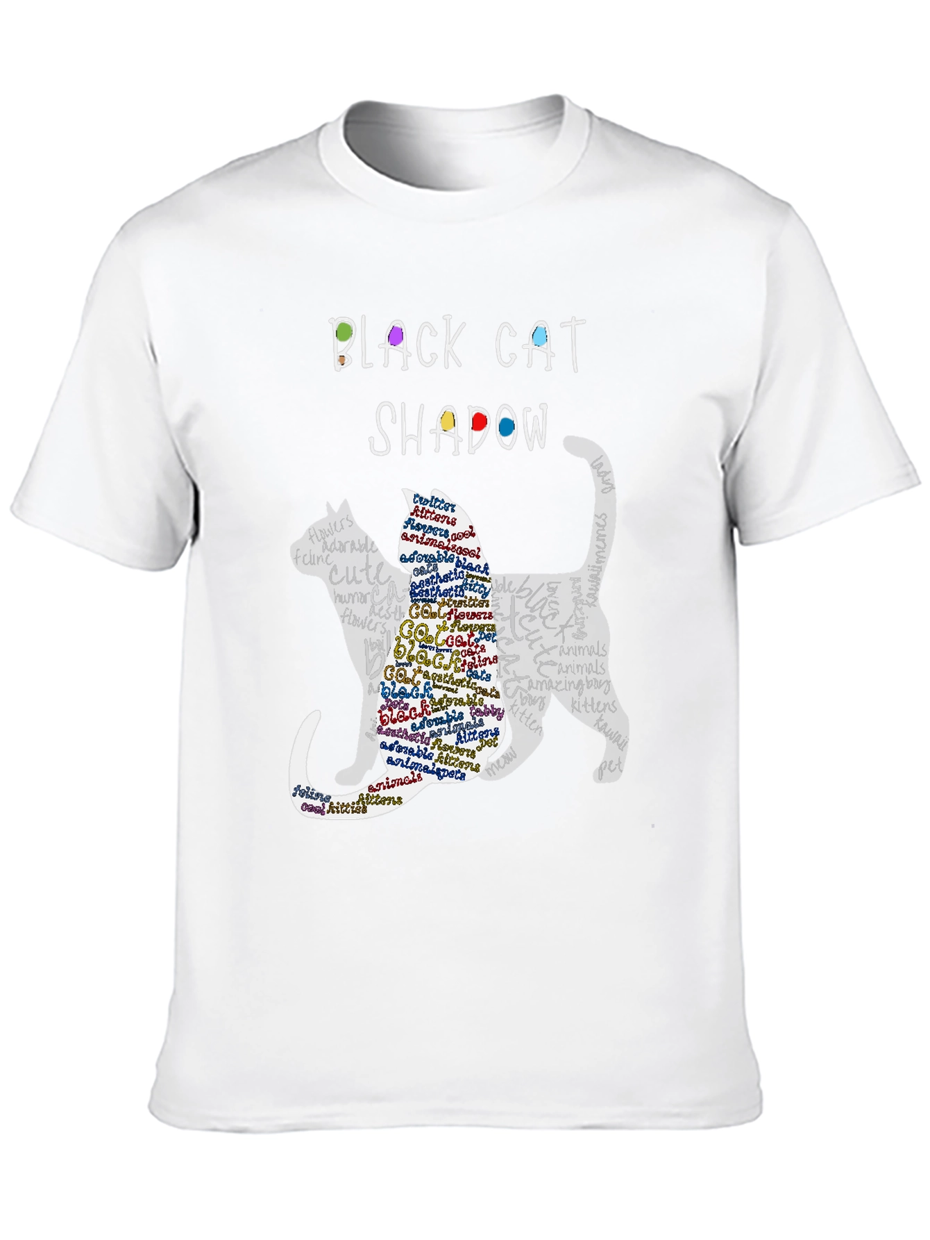 Black Cat Shadow Graphic T-Shirt