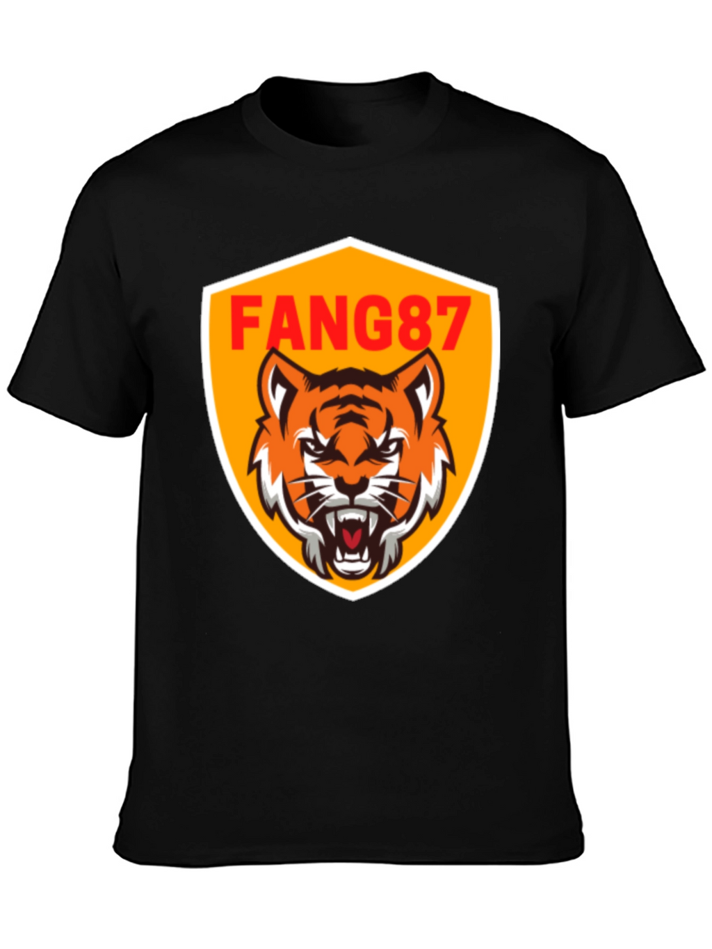 FANG87 Tiger Graphic Black T-Shirt