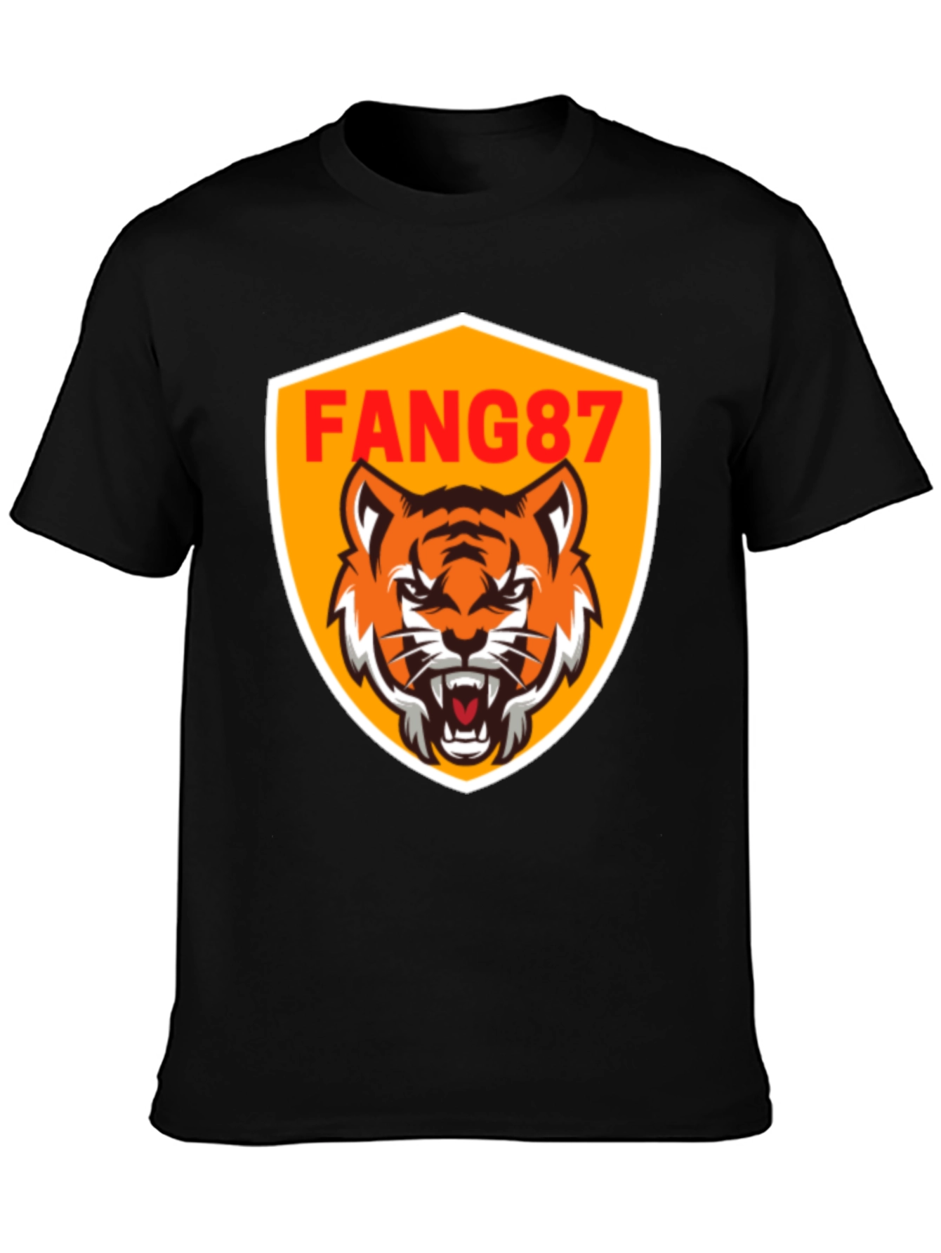 FANG87 Tiger Graphic Black T-Shirt