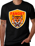 FANG87 Tiger Graphic Black T-Shirt
