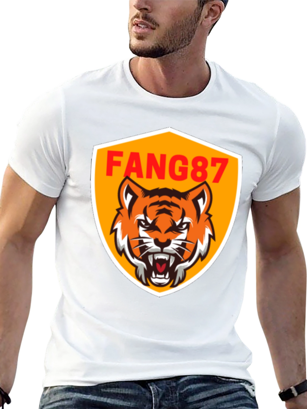 FANG87 Tiger Graphic Black T-Shirt