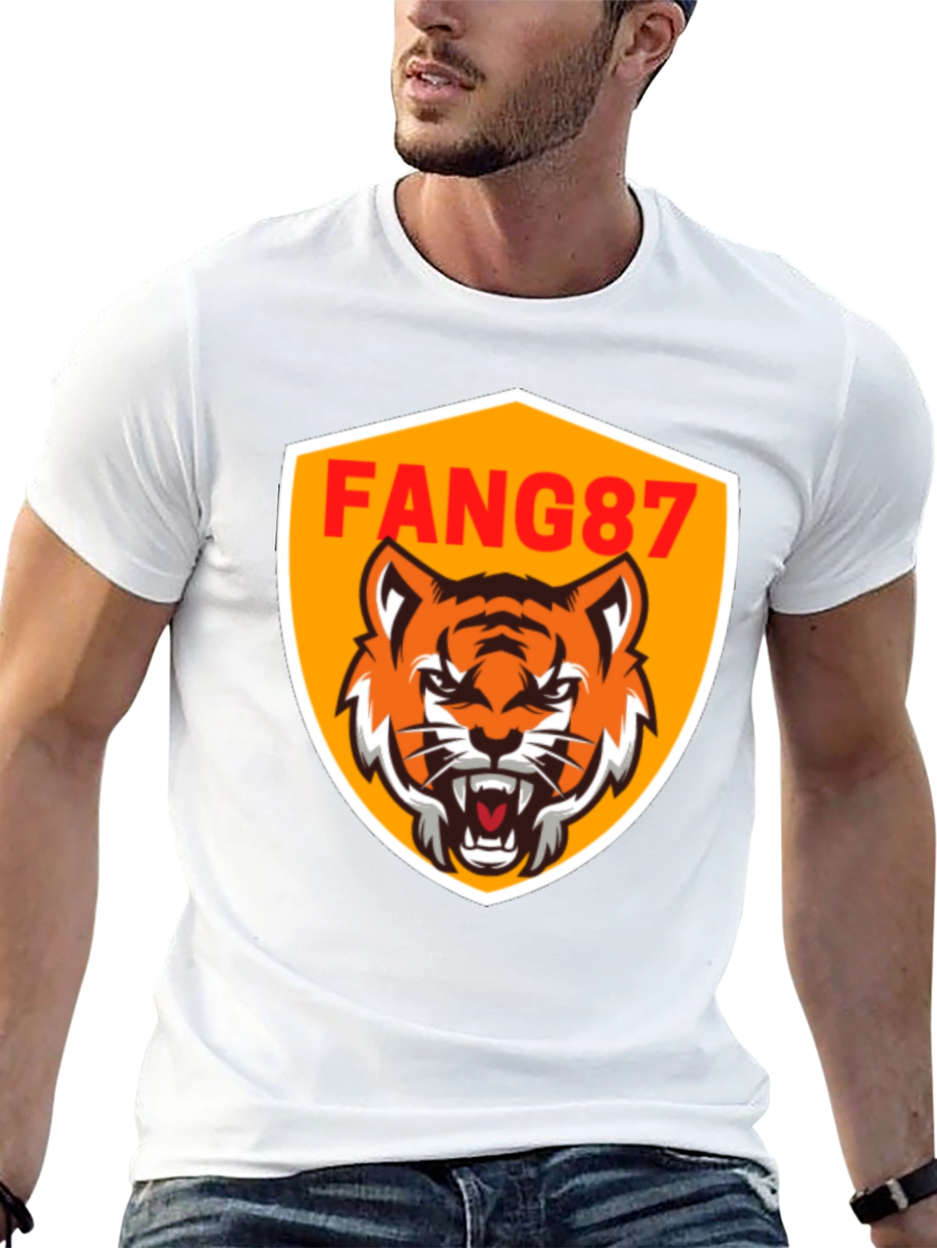 FANG87 Tiger Graphic Black T-Shirt