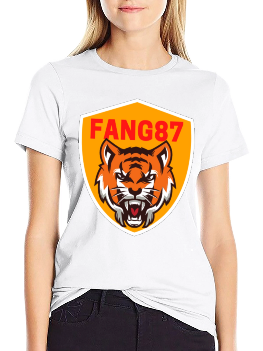 FANG87 Tiger Graphic Black T-Shirt