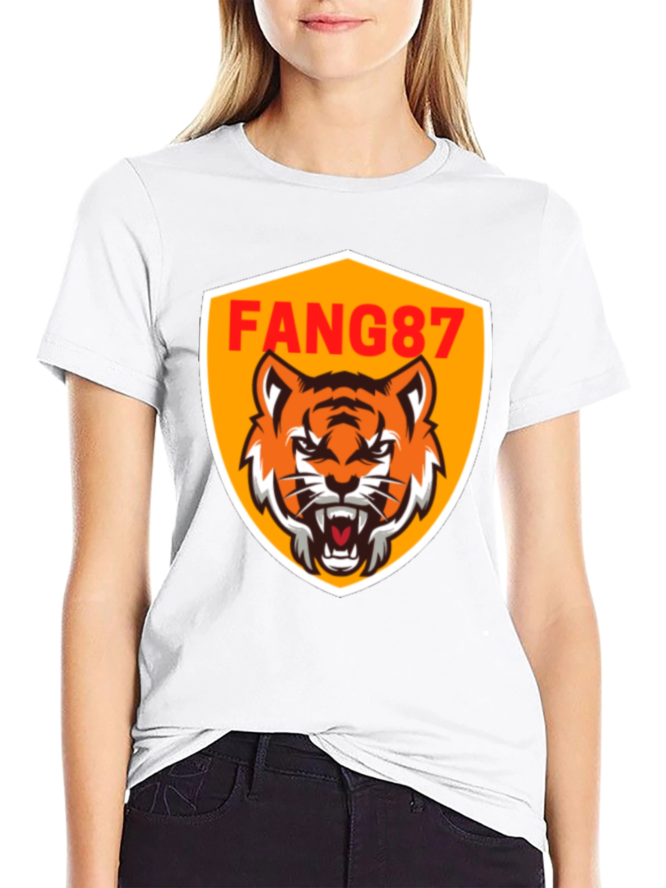FANG87 Tiger Graphic Black T-Shirt