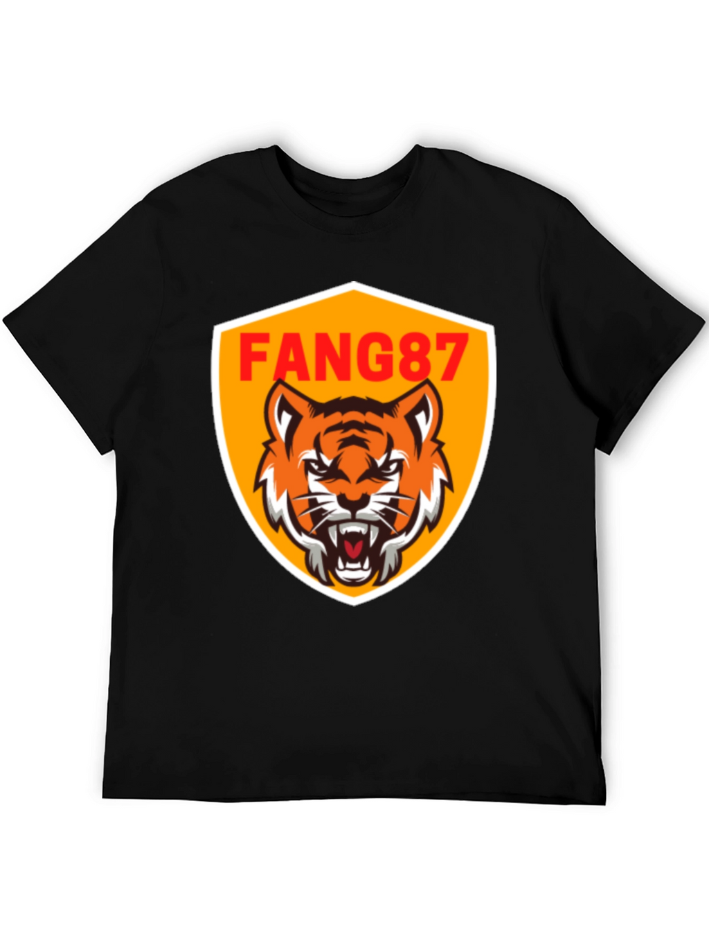 FANG87 Tiger Graphic Black T-Shirt